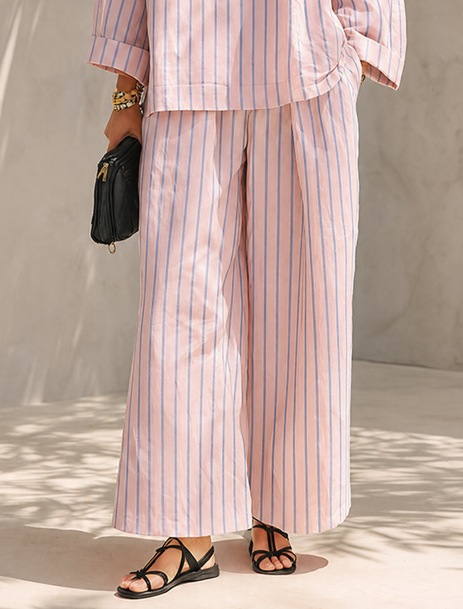 Mallory | Striped Wide-Leg Two-Piece Set