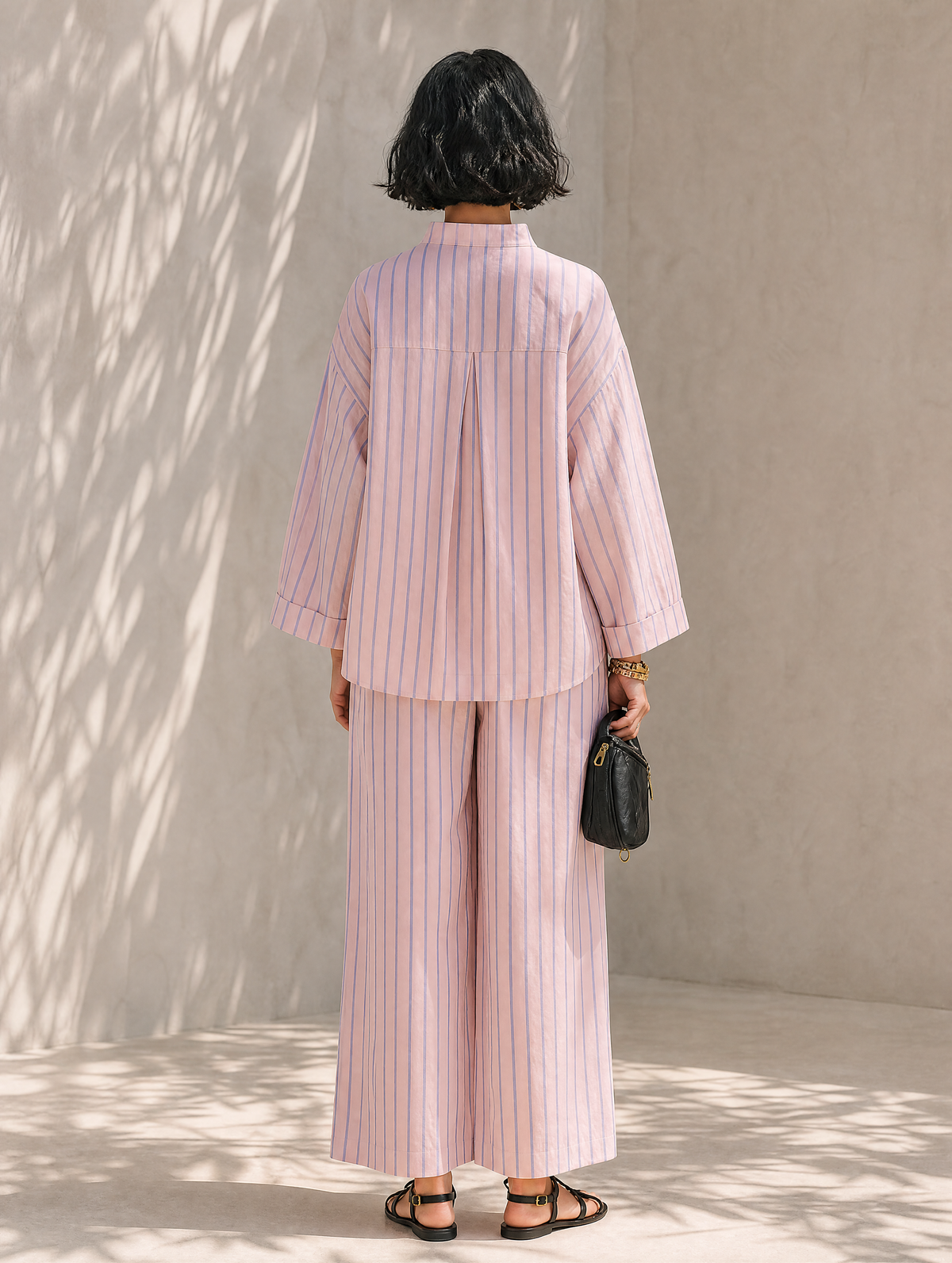 Mallory | Striped Wide-Leg Two-Piece Set