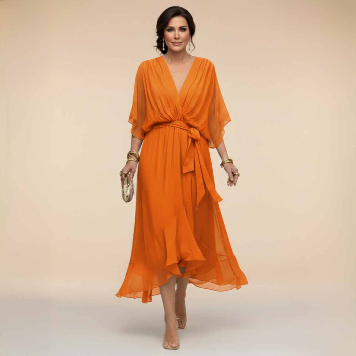 Sarah | Chiffon V-Neck Dress