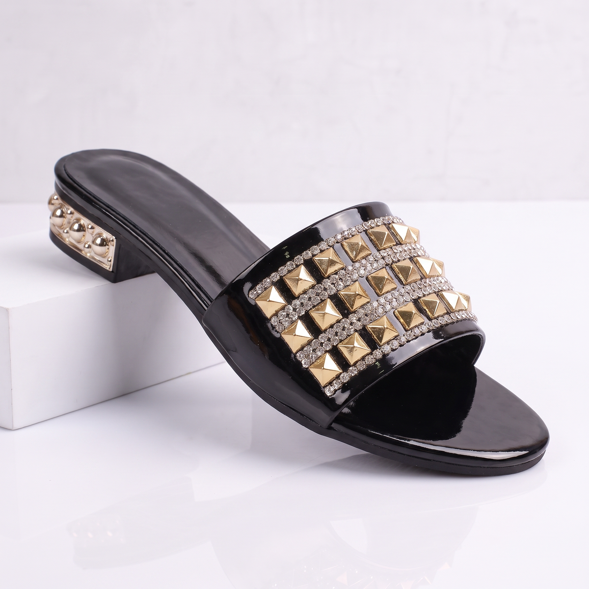 Carlotta | Embellished Low-Heel Slides