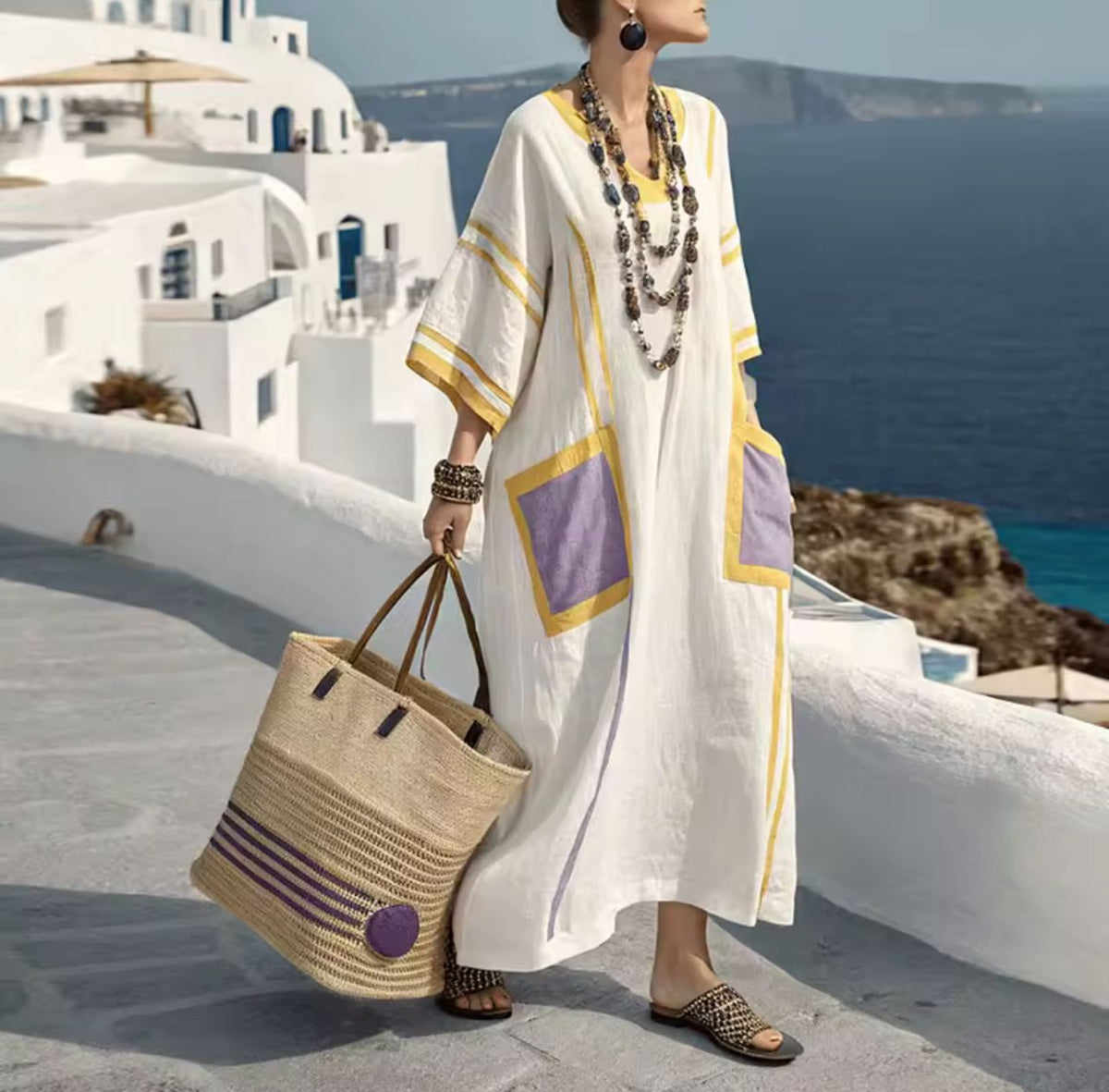 Elegant Kyra - Long Strand Dress for a Stylish Summer Look