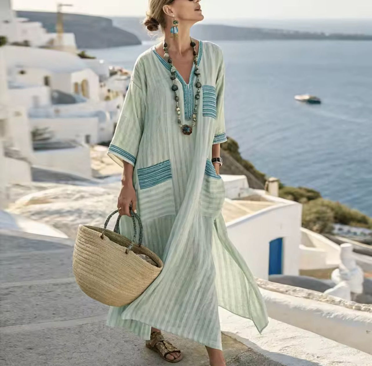 Elegant Kyra - Long Strand Dress for a Stylish Summer Look
