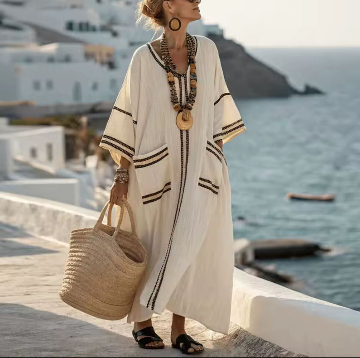 Elegant Kyra - Long Strand Dress for a Stylish Summer Look
