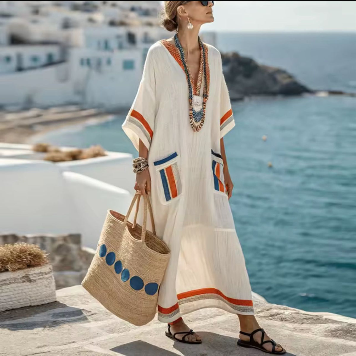 Elegant Kyra - Long Strand Dress for a Stylish Summer Look