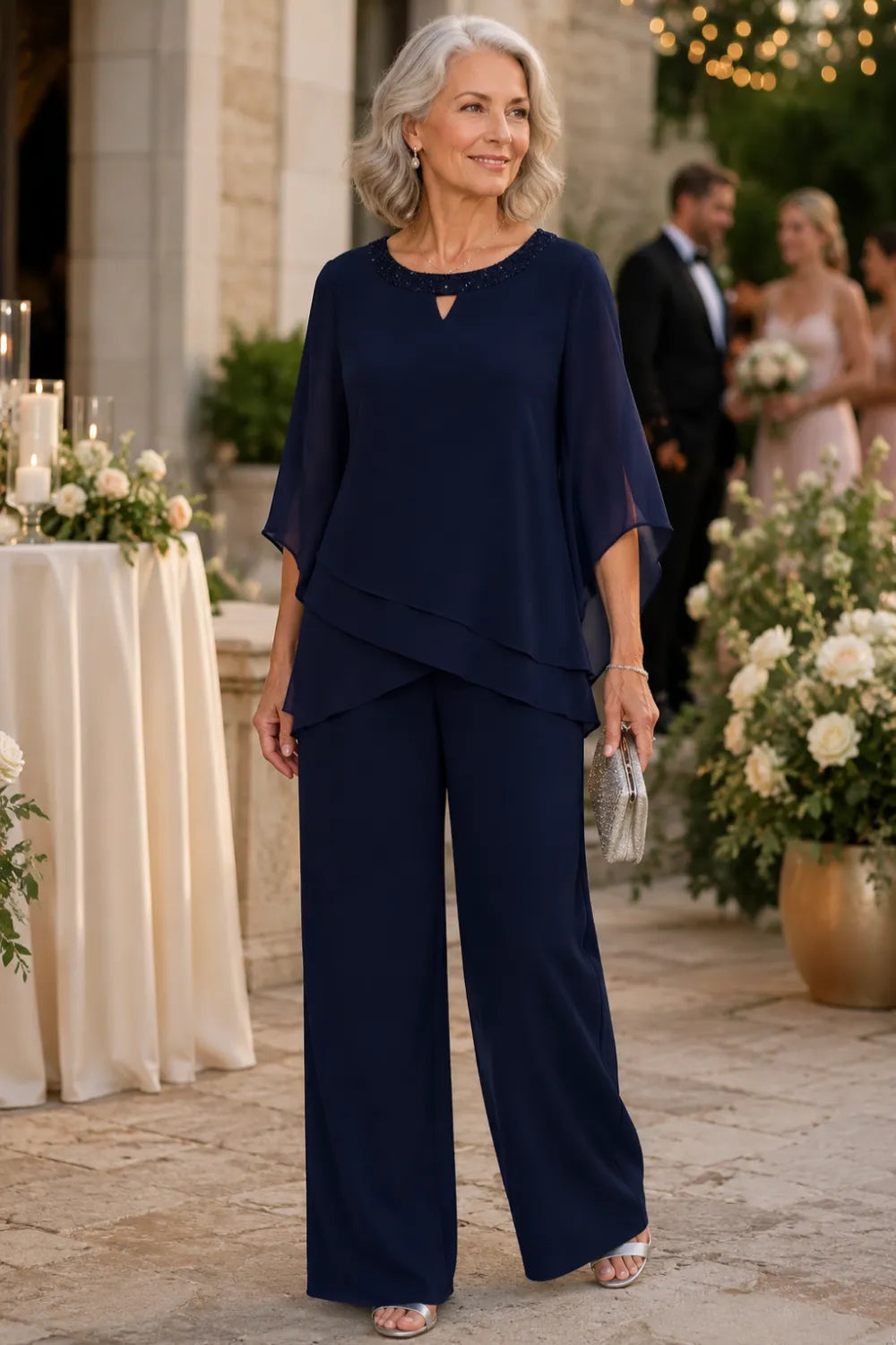 Maribel | Flowing Chiffon Formal Pant Set